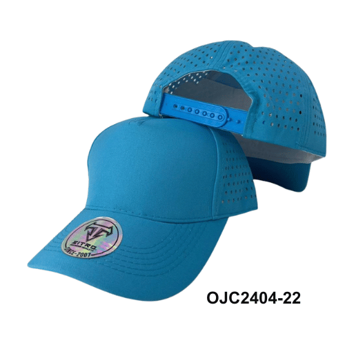 Gorra drill microperforada 5 paneles Azul Turquesa Ref.OJC2404-22