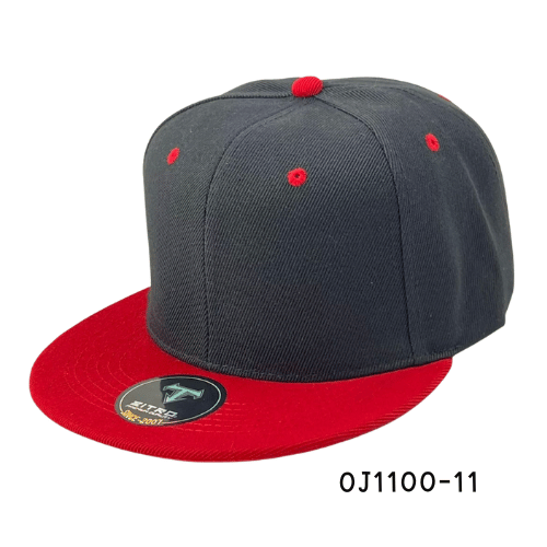 Gorra plana acrílica snapback Gris - Rojo Ref.OJ1100-11