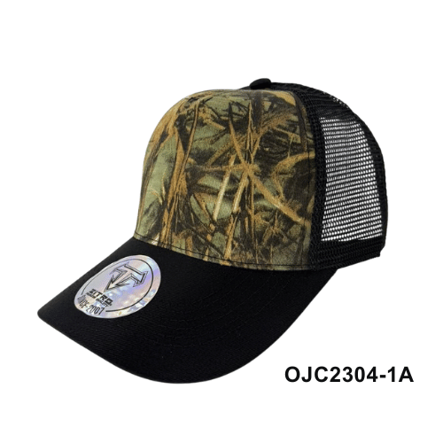 Gorra drill malla camuflada de bosque Negro Ref.OJC2304-1A