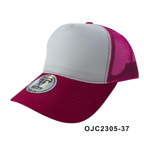 Gorra en drill malla combinada 5 paneles Morado Ref.OJC2305-37