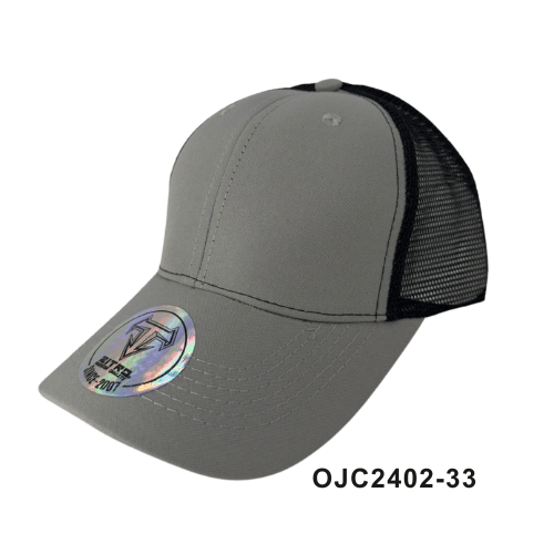 Gorra drill malla 6 paneles Gris Negro Ref.OJC2402-33