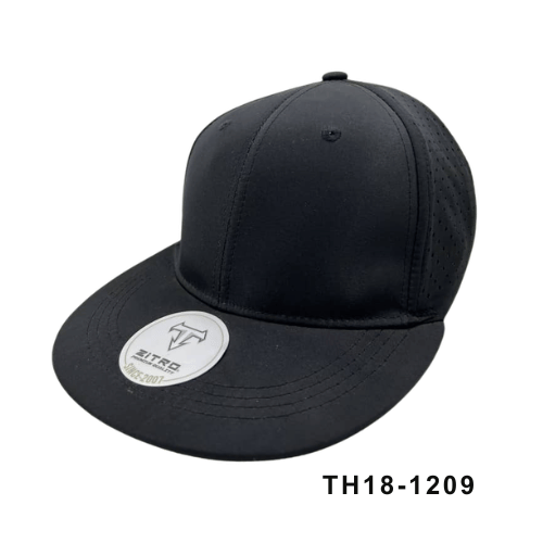 Gorra Microperforada Visera Plana Negro Ref.TH18-1209