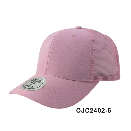 Gorra drill malla 6 paneles Rosa 2 Ref.OJC2402-6a