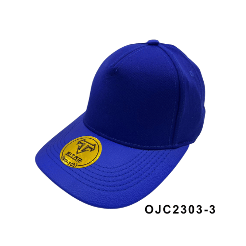 Gorra drill visera cuerina 5 paneles Azul Ref.OJC2303-3