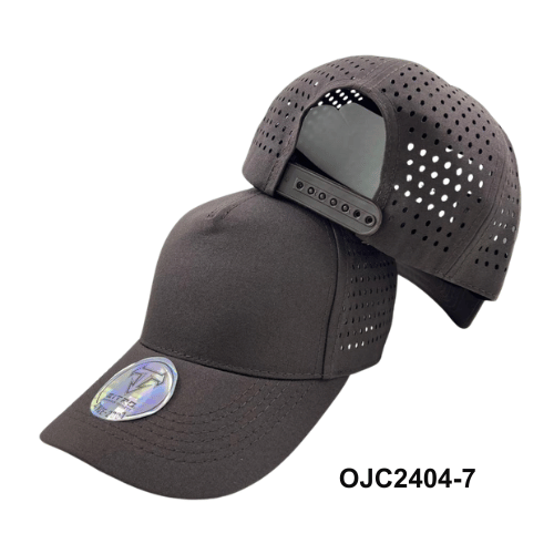 Gorra drill microperforada 5 paneles Gris Raton Ref.OJC2404-7