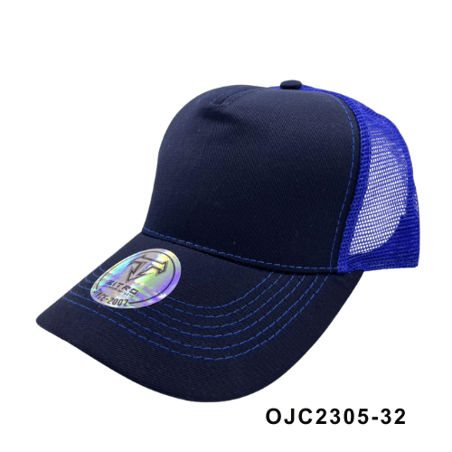 Gorra en drill malla combinada 5 paneles Azul 2 Ref.OJC2305-32