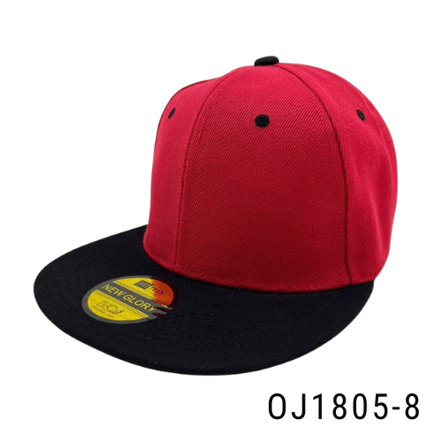 Gorra plana broche metálico Rojo-Negro Ref.OJ1805-8