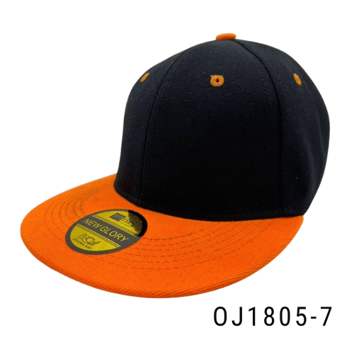 Gorra plana broche metálico Negro-Naranja Ref.OJ1805-7