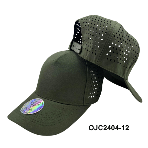 Gorra drill microperforada 5 paneles Verde Militar Ref.OJC2404-12