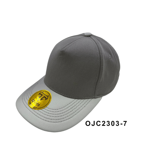 Gorra drill visera cuerina 5 paneles Gris 2 Ref.OJC2303-7