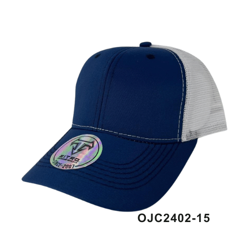 Gorra drill malla 6 paneles Azul Marino Blanco Ref.OJC2402-15