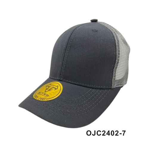 Gorra drill malla 6 paneles Gris 2 Ref.OJC2402-7
