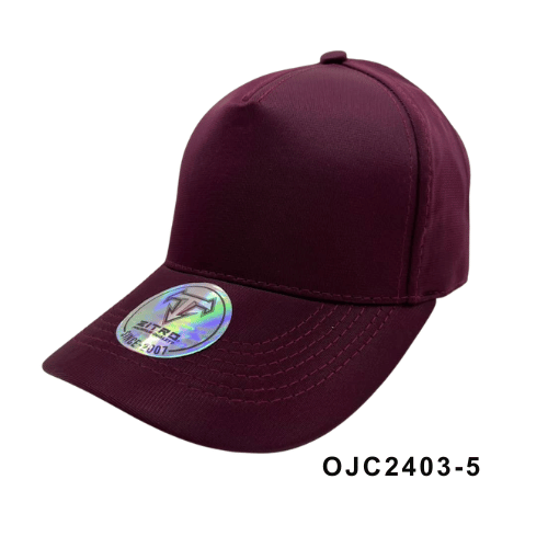Gorra drill satinada 5 paneles Vinotinto Ref.OJC2403-5