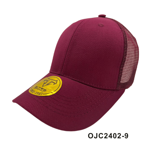 Gorra drill malla 6 paneles Vinotinto Ref.OJC2402-9