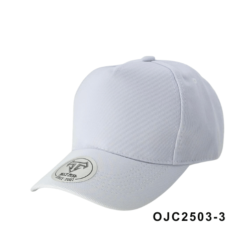 Gorra drill premium tipo escalera 5 paneles Blanco Ref.OJC2503-3