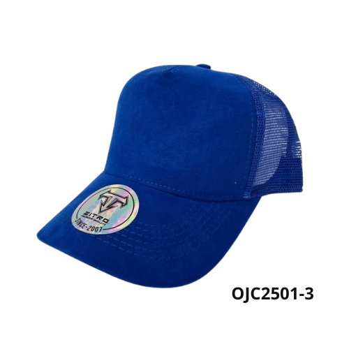 Gorra gamuzada malla 5 paneles Azul Ref.OJC2501-3