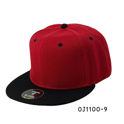 Gorra plana acrílica snapback Rojo - Negro Ref.OJ1100-9
