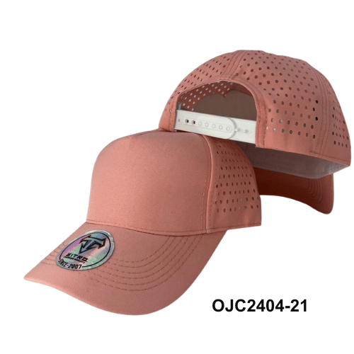 Gorra drill microperforada 5 paneles Palo Rosa Ref.OJC2404-21