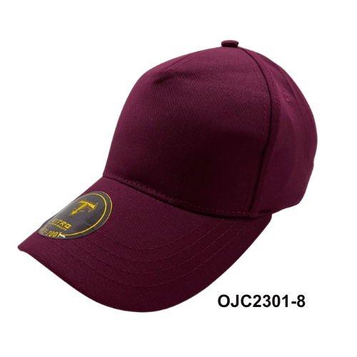 Gorra Drill en lino y algodón 5 paneles Vinotinto Ref.OJC2301-8