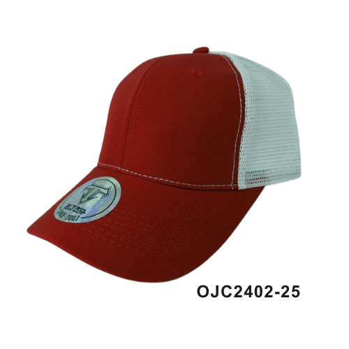 Gorra drill malla 6 paneles Rojo Blanco Ref.OJC2402-25