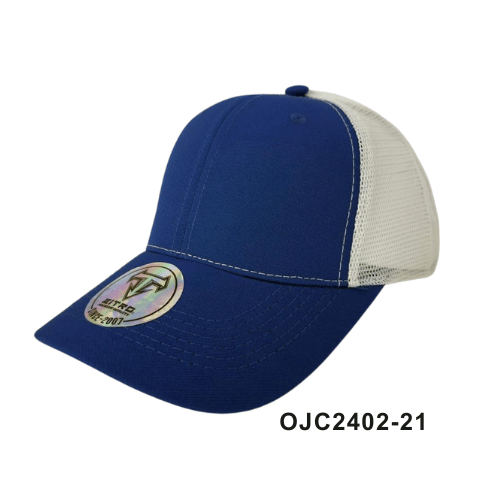 Gorra drill malla 6 paneles Azul Rey Blanco Ref.OJC2402-21