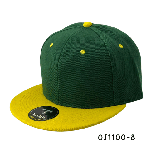 Gorra plana acrílica snapback Verde Amarillo Ref.OJ1100-8