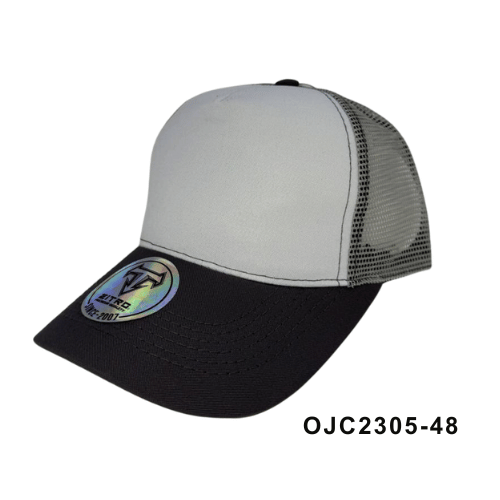 Gorra en drill malla combinada 5 paneles Marron Ref.OJC2305-48