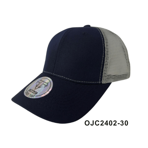 Gorra drill malla 6 paneles Negro Gris Ref.OJC2402-30