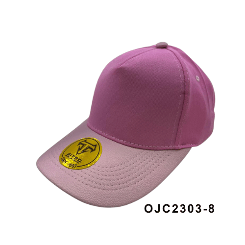 Gorra drill visera cuerina 5 paneles Rosa Ref.OJC2303-8