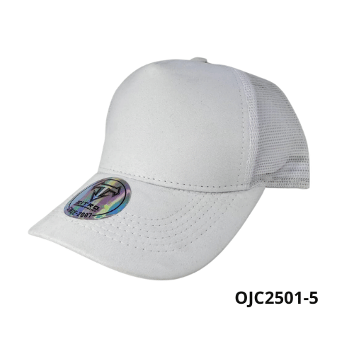 Gorra gamuzada malla 5 paneles Blanco Ref.OJC2501-5