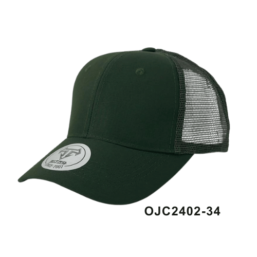 Gorra drill malla 6 paneles Verde Militar Ref.OJC2402-34