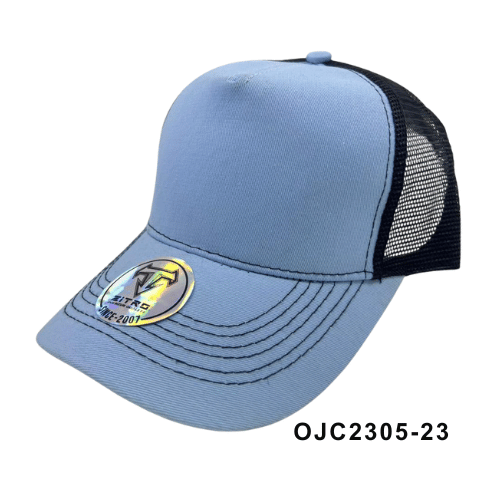 Gorra en drill malla combinada 5 paneles Celeste Ref.OJC2305-23