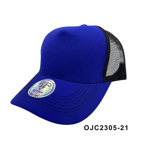 Gorra en drill malla combinada 5 paneles Azul Ref.OJC2305-21
