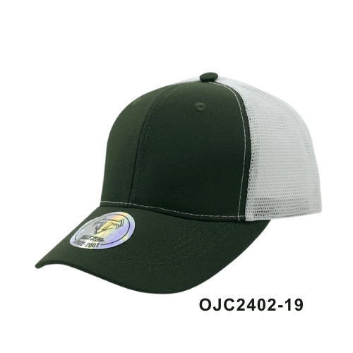 Gorra drill malla 6 paneles Verde Blanco Ref.OJC2402-19