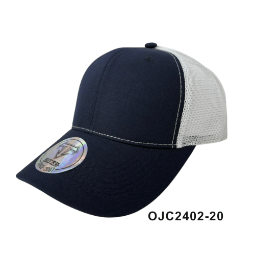Gorra drill malla 6 paneles Azul Marino Blanco Ref.OJC2402-20