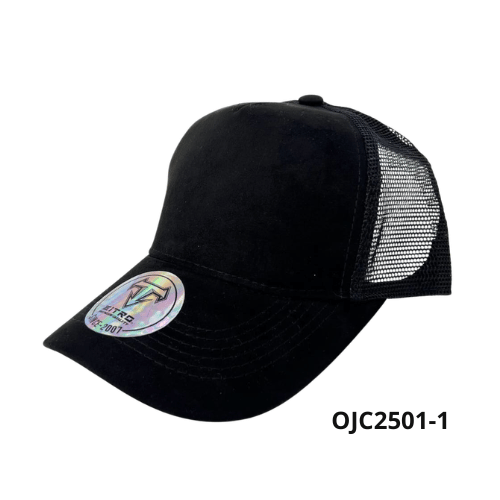 Gorra gamuzada malla 5 paneles Negro Ref.OJC2501-1