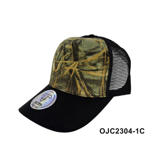 Gorra drill malla camuflada de bosque Negro 2 Ref.OJC2304-1C