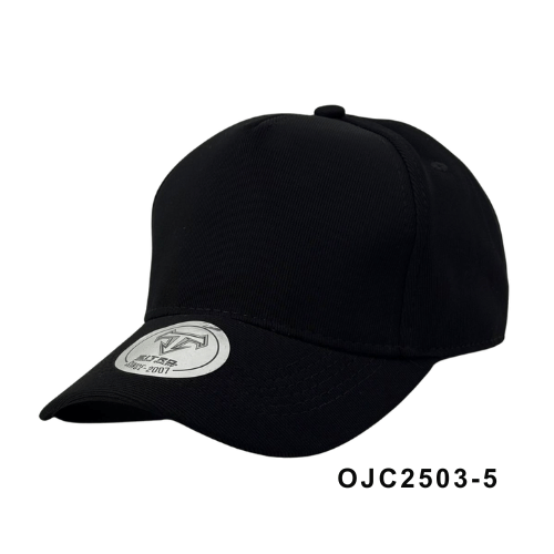 Gorra drill premium tipo escalera 5 paneles Negro Ref.OJC2503-5