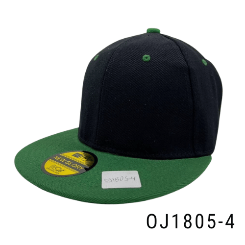 Gorra plana broche metálico Negro-Verde Ref.OJ1805-4