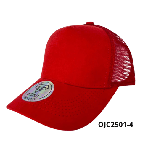 Gorra gamuzada malla 5 paneles Rojo Ref.OJC2501-4