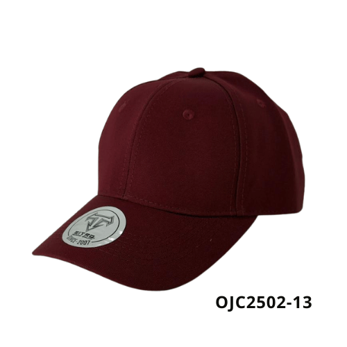 Gorra en drill lino 6 paneles broche plástico Vinotinto Ref.OJC2502-13