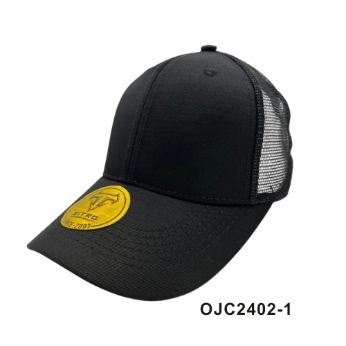 Gorra drill malla 6 paneles Negro Ref.OJC2402-1