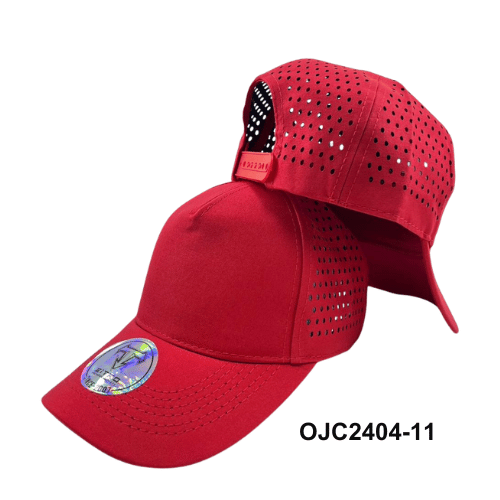 Gorra drill microperforada 5 paneles Rojo Ref.OJC2404-11