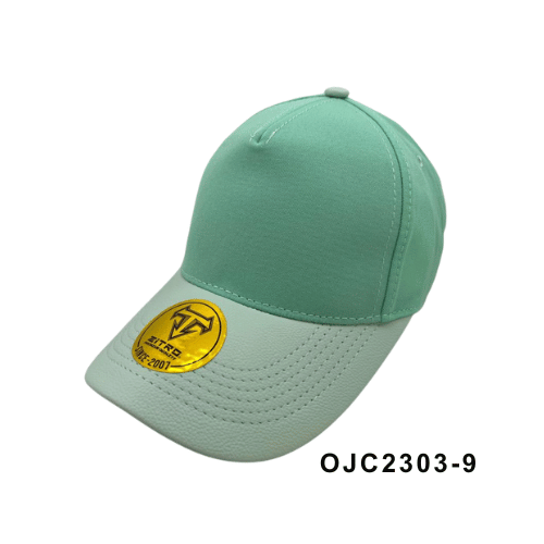 Gorra drill visera cuerina 5 paneles Verde Menta Ref.OJC2303-9