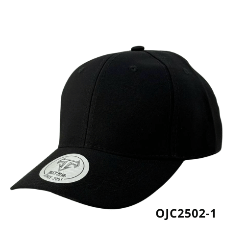 Gorra en drill lino 6 paneles broche plástico Negro Ref.OJC2502-1