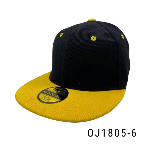 Gorra plana broche metálico Negro-Amarillo Ref.OJ1805-6