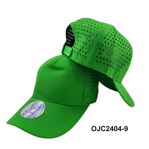 Gorra drill microperforada 5 paneles Verde Limon Ref.OJC2404-9