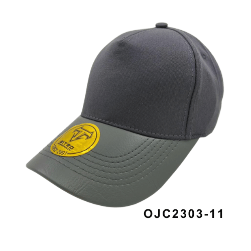 Gorra drill visera cuerina 5 paneles Gris 1 Ref.OJC2303-11