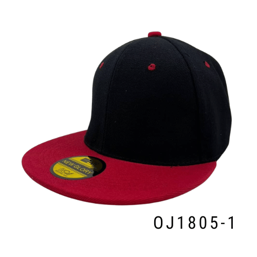 Gorra plana broche metálico Negro-Rojo Ref.OJ1805-1