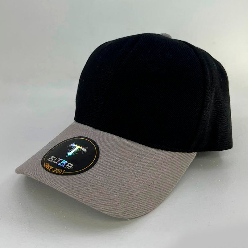 Gorra Acrílica cierre mágico y broche Negro - Gris